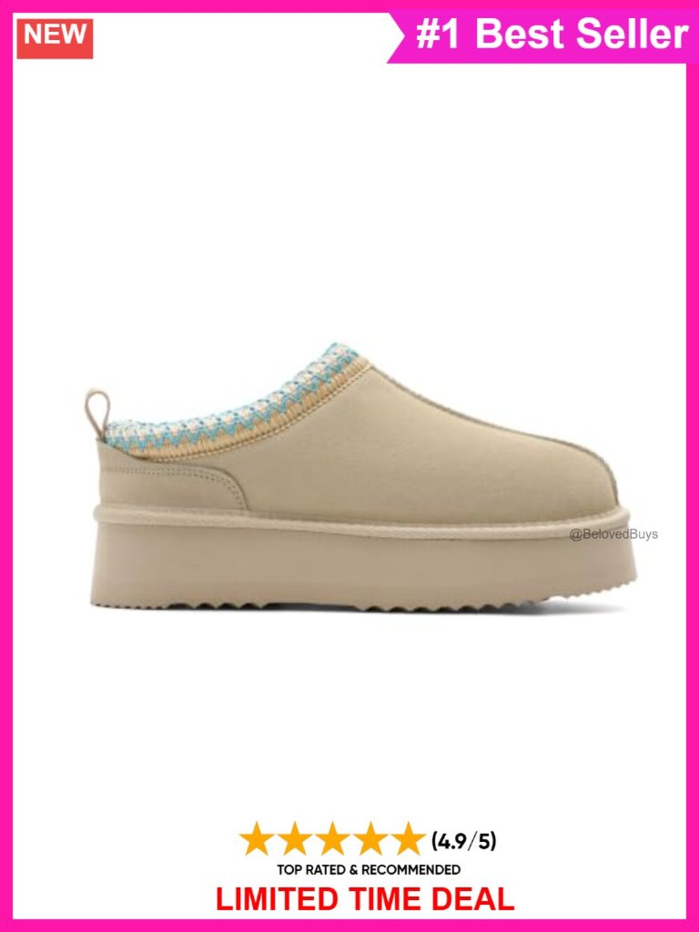 Genuine Suede Platform Slipper Memory Foam Ankle Snow Boots Pull-On